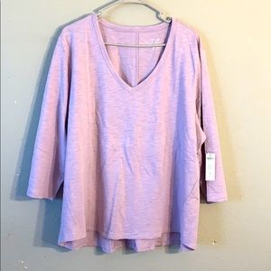 NWT Chico’s V Neck Tee Lavender Frost size 4 (XXL)